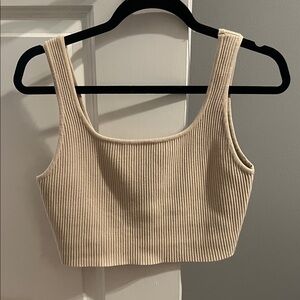 House of Harlow 1960 Ribbed Tan Tank Top